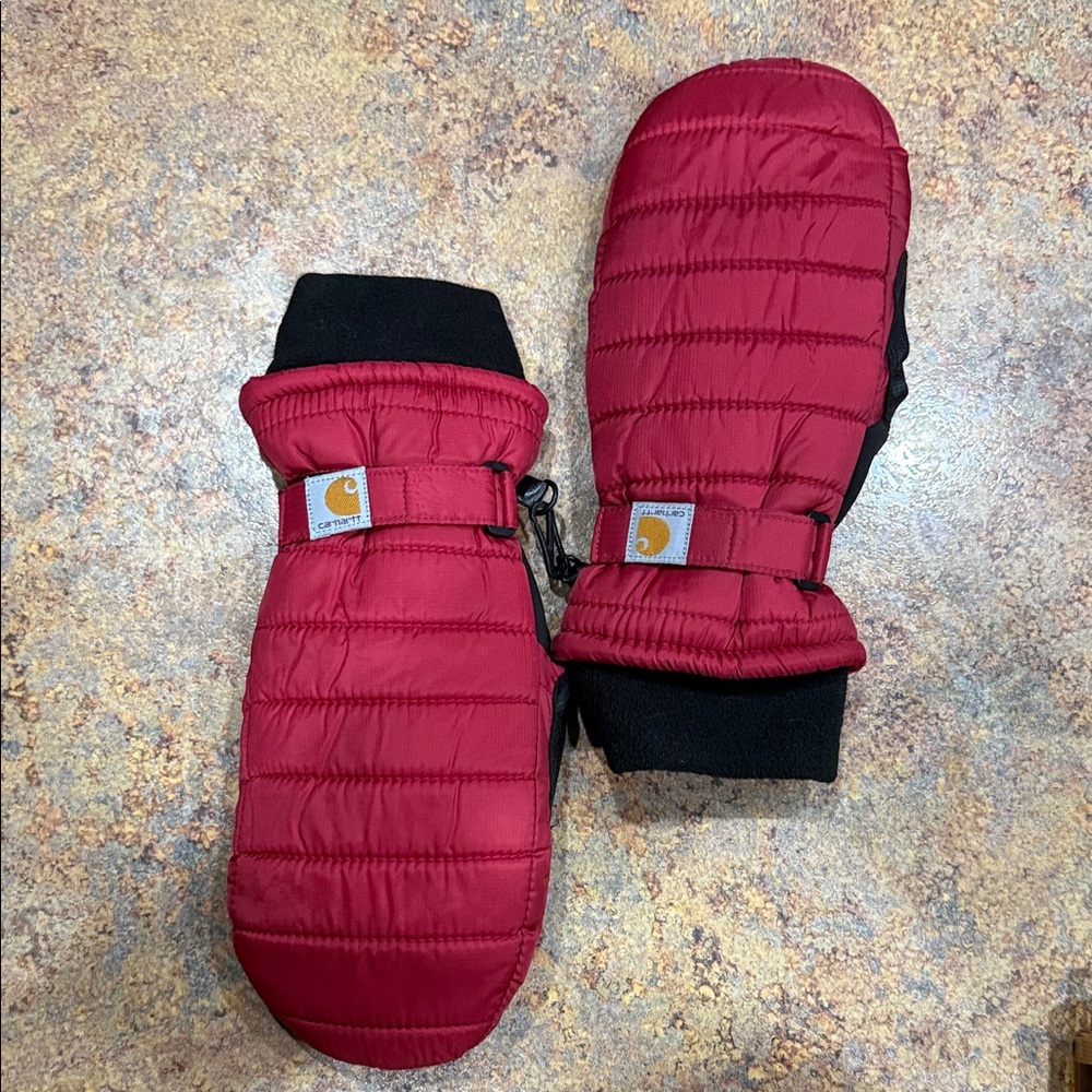 Carhartt Burgundy Quilted Mittens